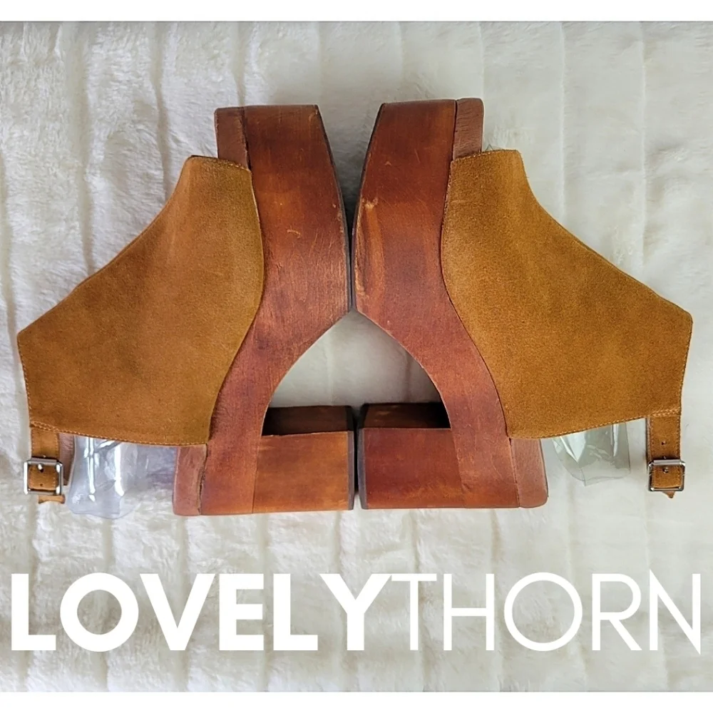 JEFFREY CAMPBELL // ltd ed free people collab suede wooden platform block heels - Picture 12 of 16